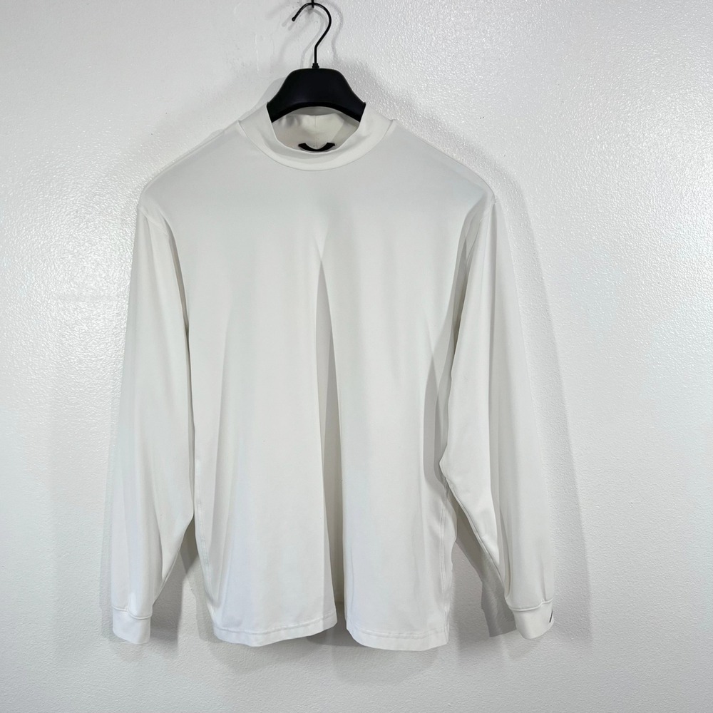Nike Golf Dri-Fit Mock Neck Shirt Men XL White Long Sleeve Base Layer S40812KHM